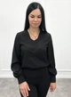 Классическая женская блузка с длинным рукавом блуза нарядная прямого кроя из софта 42-44, Черный - изображение 1