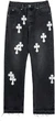 Джинси CHROME HEARTS Black / White Cross Patch 32 - изображение 1