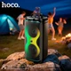 Портативная акустическая колонка для ПК и ноутбука Hoco DS73 с беспроводным микрофоном, пультом ДУ и RGB подсветкой |Bluetooth 5.0, два 8-дюймовых динамика, FM/USB/AUX/TF, 40 Вт, 3600 mAh, 2-3h| Черный - изображение 7