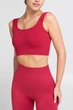 Бесшовный топ в рубчик на широких бретелях Giulia TOP RIB L/XL Bordo-winterberry, спортивный топ - изображение 3