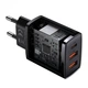 Сетевое зарядное устройство Baseus Compact Quick Charger 2U+C 30W EU Black CCXJ-E01 Блок питания для телефона - изображение 3