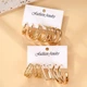 Серёжки-полукольца золотистые Fashion Jewelry набор 12 штук - изображение 6