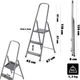 Сталева драбина Kadax Ceriana з платформою 3 сходинки 125 кг K10438 (5906638300787) - зображення 4