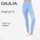 Легінси жіночі спортивні в рубчик з моделювальним швом Giulia LEGGINGS RIB L/XL Blue-lacecap hydrangea, лосини в рубчик з ефектом пуш-ап - зображення 1