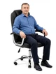Офисное, компьютерное кресло Infinito Premium Comfort Black с механизмом качания TILT и хромированной крестовиной (до 120 кг) - изображение 4