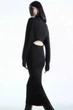 Сукня жіноча COS open-back ribbed-knit dress 1211704001 S Чорний - изображение 4