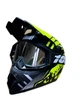 Мотошолом ендуро кросовий Helmet Green + окуляри Profi Black прозоре скло - зображення 2