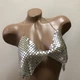Арт-топ «Mirror Disco» кольчуга блискучий кроп-топ бюст'є S/M Сріблястий (100131) - изображение 6