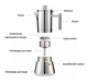 Гейзерна кавоварка Easyworkz diego moka pot з нержавіючої сталі на 6 чашок (М10850302) - изображение 9