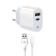 Зарядний пристрій MadeInFuture MFS12 12W 1xUSB-A + 1xUSB-C + cable USB-A to USB-C White (MIF82822) - зображення 1