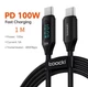 Зарядний кабель toocki USB Type-C - Type-C з підтримкою швидкої зарядки PD 100 Вт, 1 м, чорний (96245433) - зображення 1