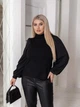 Женская элегантная кофта в рубчик "Dazy", черный 42-44 - изображение 1