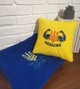 Набір плед та подушка "Україна, мій герой" 150×145 см, 30×30 см Жовто-блакитний (УК 11) - зображення 1