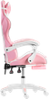 Fotel gamingowy Hedo regulowany z podnóżkiem Różowy 100044 (5907184130064) - obraz 2