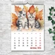 Календар настінний перекидний Коты акварель 13 аркушів ENTERSTORE 42х29.7 см (ART 250198) - зображення 13