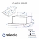 Кухонна витяжка Minola HTL 6615 BL 1000 LED, чорна телескопічна потужна витяжка для кухні, 1000 куб.м. - зображення 10