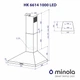 Кухонная вытяжка Minola HK 6614 WH 1000 LED белая купольная мощная декоративная настенная, 1000 куб.м. - изображение 9