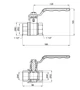 Кран кульовий Thermo Alliance Standart 1 1/2" ВВ прямий, нікель, PN40, важіль SD600NW40PN40 - зображення 3
