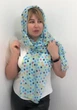 Женский шарф платок в горох шифоновый Confetti 155см*50см голубой - изображение 8