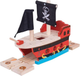 Drewniana piracka galera Bigjigs Rail z torami kolejowymi (0691621092583) - obraz 2