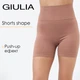 Женские бесшовные шорты Giulia SHORTS SHAPE S/M с моделирующим швом, тренировки, активный стиль, эластичные, коричневые Brown-mokko - изображение 1