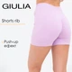 Женские бесшовные шорты Giulia SHORTS RIB SHAPE S/M рубчик, моделирующий шов, спортивные, фитнес, эластичные, фиолетовые Violet-orchid bloom - изображение 1