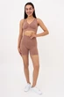 Женские бесшовные шорты Giulia SHORTS SHAPE S/M с моделирующим швом, тренировки, активный стиль, эластичные, коричневые Brown-mokko - изображение 6