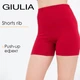 Женские бесшовные шорты Giulia SHORTS RIB SHAPE L/XL рубчик, моделирующий шов, тренировки, активный стиль, эластичные, бордовые Bordo-winery - изображение 1