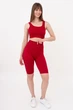 Безшовний топ в рубчик на широких бретелях Giulia TOP RIB S/M Bordo-winery, Жіночі спортивні топи безшовні - зображення 4