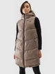 Теплый жилет удлиненный женский 4F Vest F074 4FAW23TVESF074-82S S Коричневый (5904698481019) - изображение 1