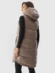 Теплый жилет удлиненный женский 4F Vest F074 4FAW23TVESF074-82S S Коричневый (5904698481019) - изображение 2