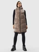 Теплый жилет удлиненный женский 4F Vest F074 4FAW23TVESF074-82S S Коричневый (5904698481019) - изображение 3