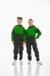 Дитячий спортивний утеплений костюм Kindamor Active Heat Grey/Green, фліс для дівчинки 116 см сірий із зеленим - зображення 9