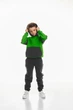Детский спортивный утепленный костюм Kindamor Active Heat Grey/Green, флис для мальчика 128 см серый с зеленым - изображение 4