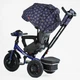 Детский трехколесный велосипед Best Trike Perfetto 8066 надувные колеса, музыкальная панель + USB, с родительской ручкой (Синий) - изображение 3