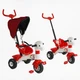 Дитячий триколісний велосипед Pilsan Pony Bike 07-139 з батьківською ручкою та кошиком - зображення 1