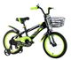 Детский велосипед 16 дюймов Crossride Brix с корзиной (Черно-зеленый) - изображение 2