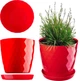 Квітковий горщик з підставкою Kadax Amily 25 см Червоний (K943) - зображення 1