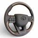 Кермо для Toyota Land Cruiser 200, Prado 150. В стилі LC300. З підігрівом. Коричневе дерево. Подушка зі шкіри - чорний логотип. В сборі. - зображення 2