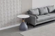 Стіл кавовий 50*50 см Bliss, Arctic ice top grey base with gold strip - зображення 5
