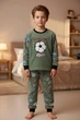Пижама зимняя для мальчика теплая полар флис Mini Moon р 116 см 6 лет арт 6155 Football Star Зеленый - изображение 1
