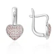 Серьги серебряные Сердце с фианитами Silver Style (241012.10 sku:2300104013547) - изображение 2