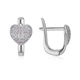 Серьги серебряные Сердце с фианитами Silver Style (241112.10 sku:2300104014247) - изображение 2