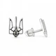 Сережки-пусети (гвоздики) срібні Тризуб без каменів Silver Style (30820.00 sku:2300103190010) - зображення 2