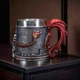 Кружка в стиле фэнтези Замок Дракона объемная 3D фигура красный дракон 450 мл - изображение 3