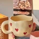 Керамическая чашка Сердечная сказка романтический стиль подарок девушке бежевая 220 мл - изображение 3