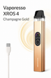 Под система Vaporesso XROS 4 Champagne Gold вейп1000 мАч многоразовая электронка иксрос 4 до 30 Вт картриджи 2 мл / 3 мл - изображение 1