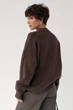 Вязаная теплая однотонная кофта цвет коричневый размер ONE SIZE FL_002903 - изображение 2