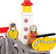 Zestaw drewniany Bigjigs Rail Czterostronny tunel z latarnią morską i heliportem (0691621722831) - obraz 4