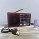 Радиоприемник Golon RX от сети, аккумулятора, батареек с фонариком USB TF microCD картридер красный (6688) - изображение 7